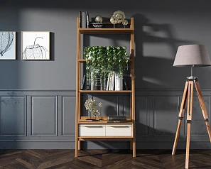 Узкий стеллаж "Bruni white" с двумя ящиками арт BR30WH в интернет-магазине