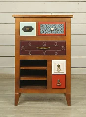 купить красивые Вертикальная тумба "Gouache Birch" арт M20006ETG/1, разноцветная