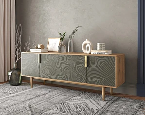 Комод под TV с четыремя дверками "Line" R21/browngrey на заказ