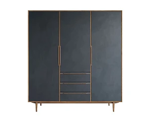 стильный Шкаф в скандинавском стиле "Bruni Black" трехстворчатый арт BR27/3Black на заказ