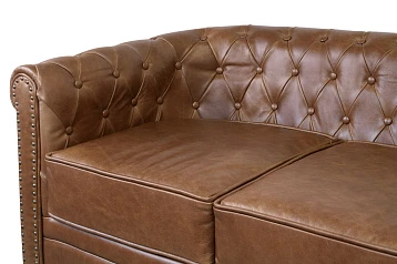 Кожаный диван лофт Karo Brown leather 2S в интернет-магазине