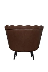 Низкое кресло ракушка Pearl Brown V2 на черных ножках