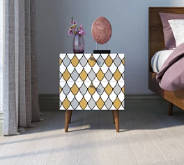 купить стильные Тумбочка "Berber" с двумя ящиками 22 принт арт BB03/Print_22, разноцветная