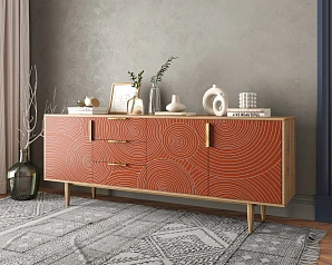 фото Комод "Line" удлиненный R25/red в интерьере