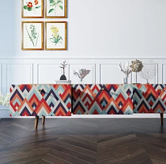 Комод "Berber" с ящиками низкий под TV принт 2 арт BB19/Print_02 на заказ