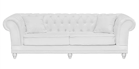 стильный Трехместный прямой диван мягкий арт-деко Neylan белый на заказ