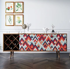 красивые Комод "Berber" удлиненный с бутылочницей 2 принт арт BB15/Print_02 на заказ