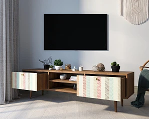 фото Комод "Berber" с нишей низкий под TV принт 45 арт BB49/Print_45 в интерьере