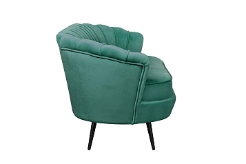 заказать Диван ракушка для гостиниц Pearl Triple Green V2 на черных ножках