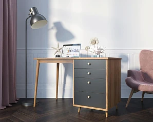 заказать Стол рабочий "Berber" принт 33 с одной тумбой арт BB31/Print_33 в интернет-магазине