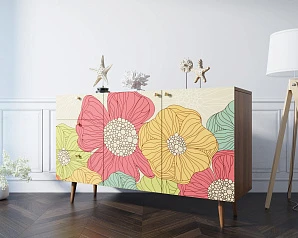 Комод "Berber" с двумя дверками и ящиками принт 5 арт BB17/Print_05 в интерьере