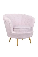 заказать стильное Низкое кресло ракушка Pearl Pink Boucle