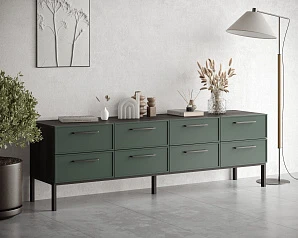 купить Комод с восемью ящиками "Nicole" цвет Зеленый, арт NEM03G