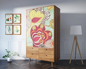 стильный Шкаф трехстворчатый "Berber" принт 6 арт BB02/Print_06