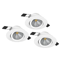 купить 900745 Комплект встраиваемых диммируемых светильников SALICETO, 3X6W (LED), 2700K, 1350lm, ?88, алюминий, белый / стекло, прозрачный, белый в интернет-магазине