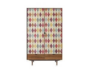 Шкаф двустворчатый  "Bruni print" с двумя ящиками арт BR27/2P в интернет-магазине