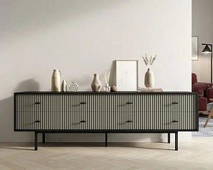 красивый Комод с восемью ящиками "Emerson" арт EM03/gray/L