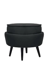 Пуф Pearl Adorn Black на черных ножках