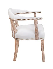 фото Мягкий стул с подлокотниками Tanner White Leather