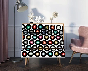 Комод "Berber" пять ящиков 37 принт арт BB36/Print_37 в интерьере