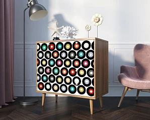 Комод "Berber" пять ящиков 37 принт арт BB36/Print_37 в интерьере