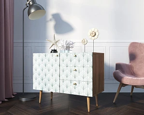 Комод "Berber" три ящика и дверка 38 принт арт BB34/Print_38 в интернет-магазине