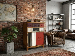 Вертикальный комод "Гуашь (Gouache)" (2 ящика) арт G20016ETG/1 в интернет-магазине