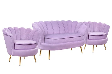 Комплект кресел и дивана ракушка Pearl Double Purple