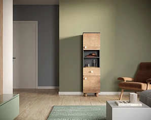 Узкий шкаф с одним ящиком и дверками "Split" SP09 на заказ в интернет-магазине