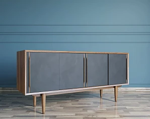 купить красивые Комод "Bruni Black" четыре дверки арт BR23Black