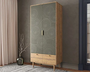 заказать Шкаф двухстворчатый  с ящиками "Line" R26/browngrey