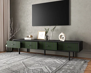 Комод с четырьмя ящиками под TV "Emerson" арт EM06/green/L в интерьере