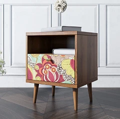 заказать Тумбочка "Berber" с одним ящиком 6 принт арт BB06/Print_06, разноцветная в интернет-магазине