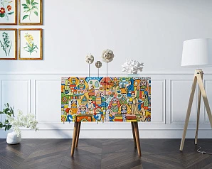 заказать Комод на высоких ножках "Berber" малый 1 принт арт BB13/Print_01 в интернет-магазине