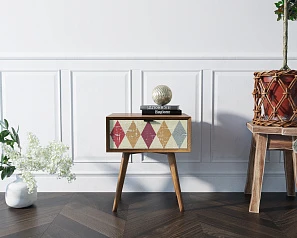 заказать стильные Тумба для прихожей в Скандинавском стиле "Bruni print" с ящиком