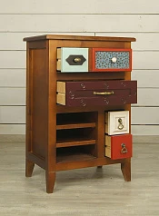 купить красивые Вертикальная тумба "Gouache Birch" арт M20006ETG/1, разноцветная