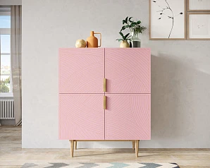 фото Большой комод с четырьмя дверками "Line" LN03/GR1/pink в интерьере