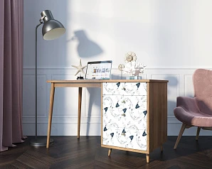 купить красивый Стол рабочий "Berber" принт 36 с одной тумбой арт BB31/Print_36 в интернет-магазине