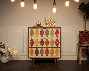 фото Комод в Скандинавском стиле "Bruni print" на три ящика арт BR07P в интерьере