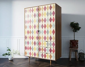 красивый Шкаф в скандинавском стиле "Bruni print" с ящиками арт BR27P в интернет-магазине