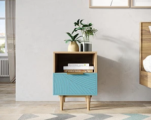 купить красивые Тумбочка с нижним ящиком "Line" LN09/GR1/blue в интернет-магазине