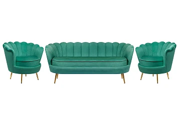 Комплект кресел и дивана ракушка Pearl Triple Green V2 в интернет-магазине