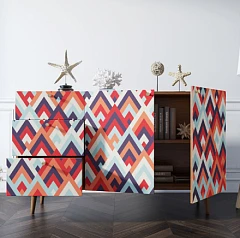 купить красивые Комод "Berber" с двумя дверками и ящиками принт 2 арт BB17/Print_02 в интернет-магазине