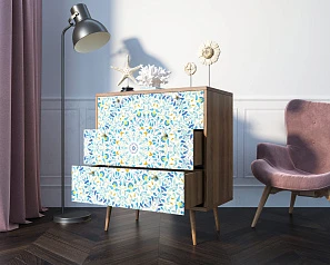 фото Комод "Berber" три ящика 46 принт арт BB40/Print_46 в интерьере