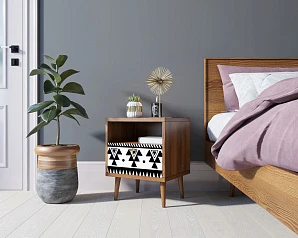 красивые Тумбочка "Berber" с одним ящиком 19 принт арт BB06/Print_19, разноцветная в интернет-магазине