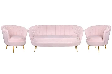 Комплект кресел и дивана ракушка Pearl Triple Pink V2 в интернет-магазине