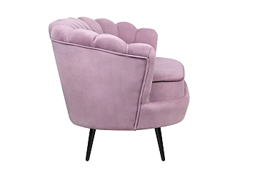 Дизайнерский двухместный диван Pearl Double Pink на черных ножках