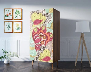 фото Шкаф малый двухстворчатый "Berber" принт 6 арт BB08/Print_06 в интерьере