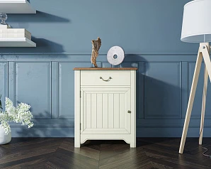 купить стильные Бежевая прикроватная тумба "Olivia" с дверцей арт GA1002B в интернет-магазине