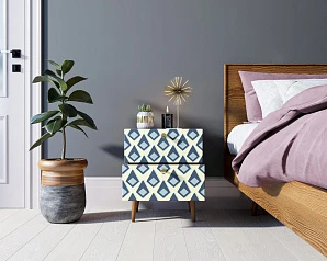 заказать Тумбочка "Berber" с двумя ящиками 13 принт арт BB03/Print_13, разноцветная в интернет-магазине